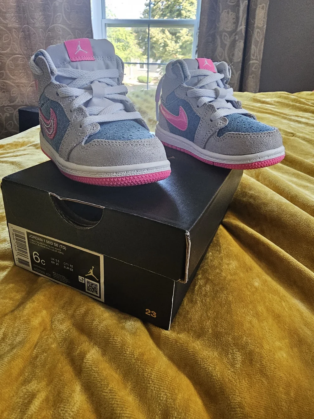 Nike Kids' Pink & Denim High-Top Sneakers